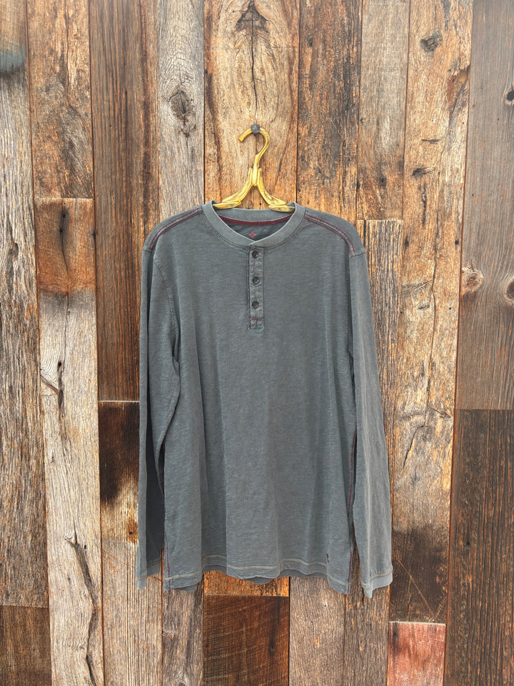 True Grit Venice Slubs L/S Henley Carbon