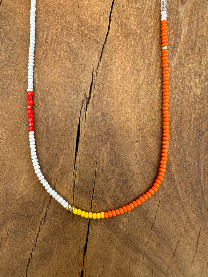 Elizabeth Nicole N60 Blue 33" 14K GF, glass seed beads