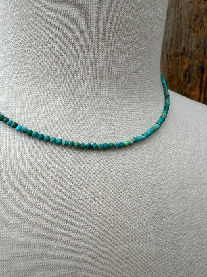 Radiant Malas Tiny Intention Necklace Turquoise 16"