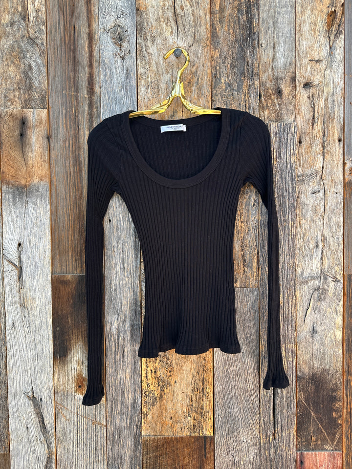 Project Social T What's The Scoop Rib L/S Black