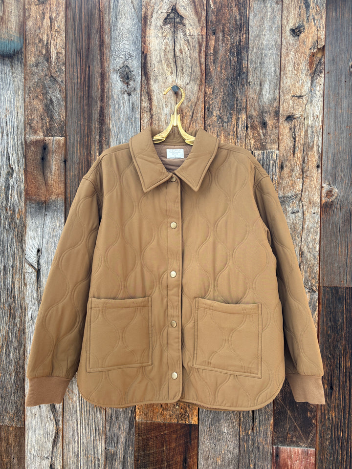 Z Supply Long Distance Quilted Jacket Totasted Seasame