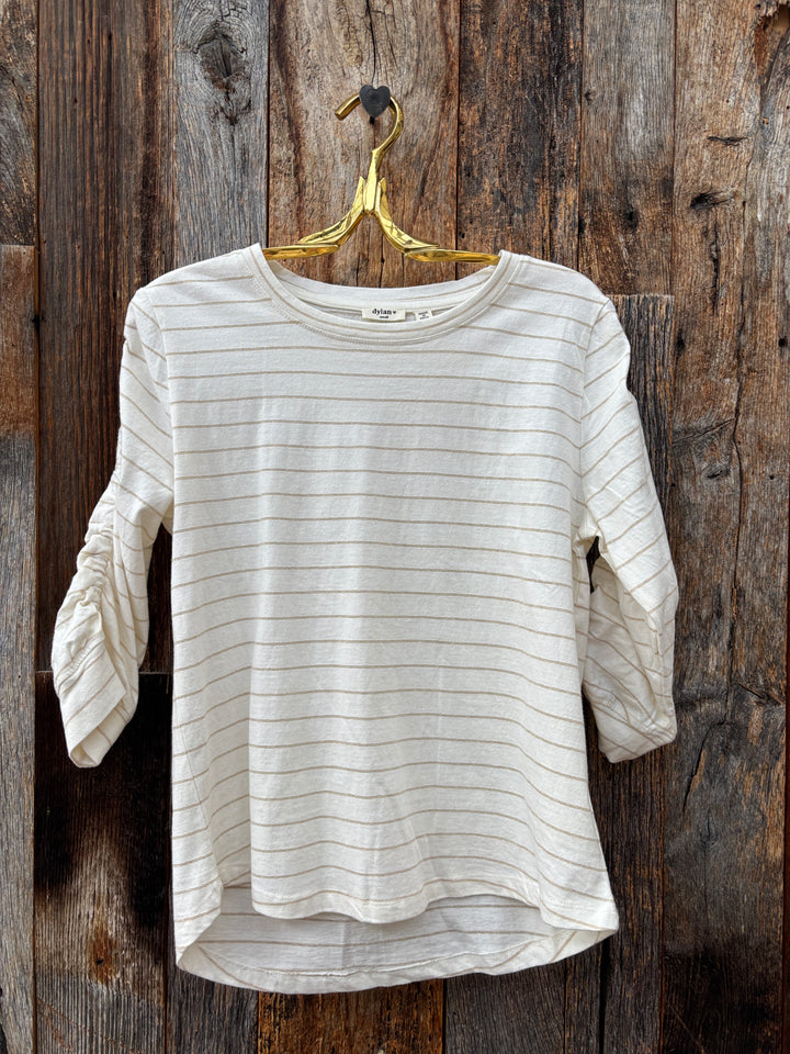 Dylan Julia Stripe Knit White/Gold