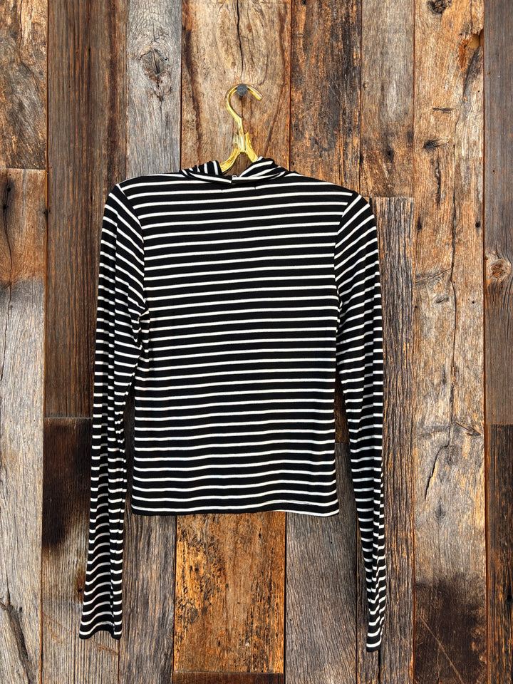 Project Social T Lipson Striped L/S Turtleneck BLK/Ivory