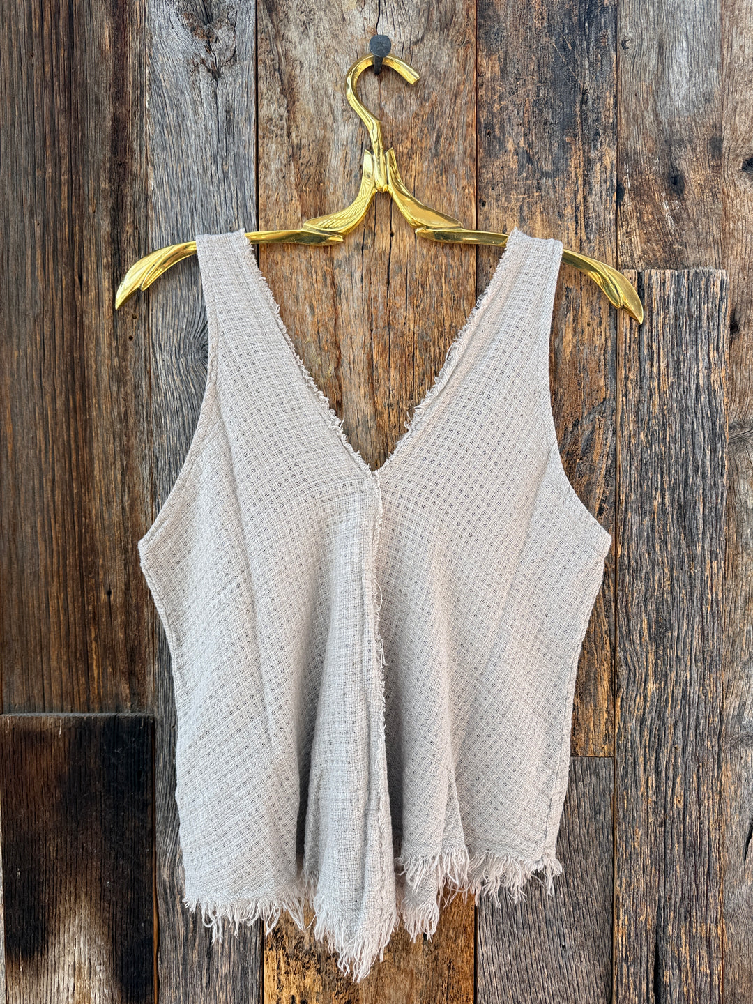 Milio Milano Cotton Gauze Tank Top Taupe
