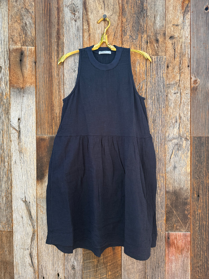 Stateside Gauze Sleeveless Swing Dress Navy