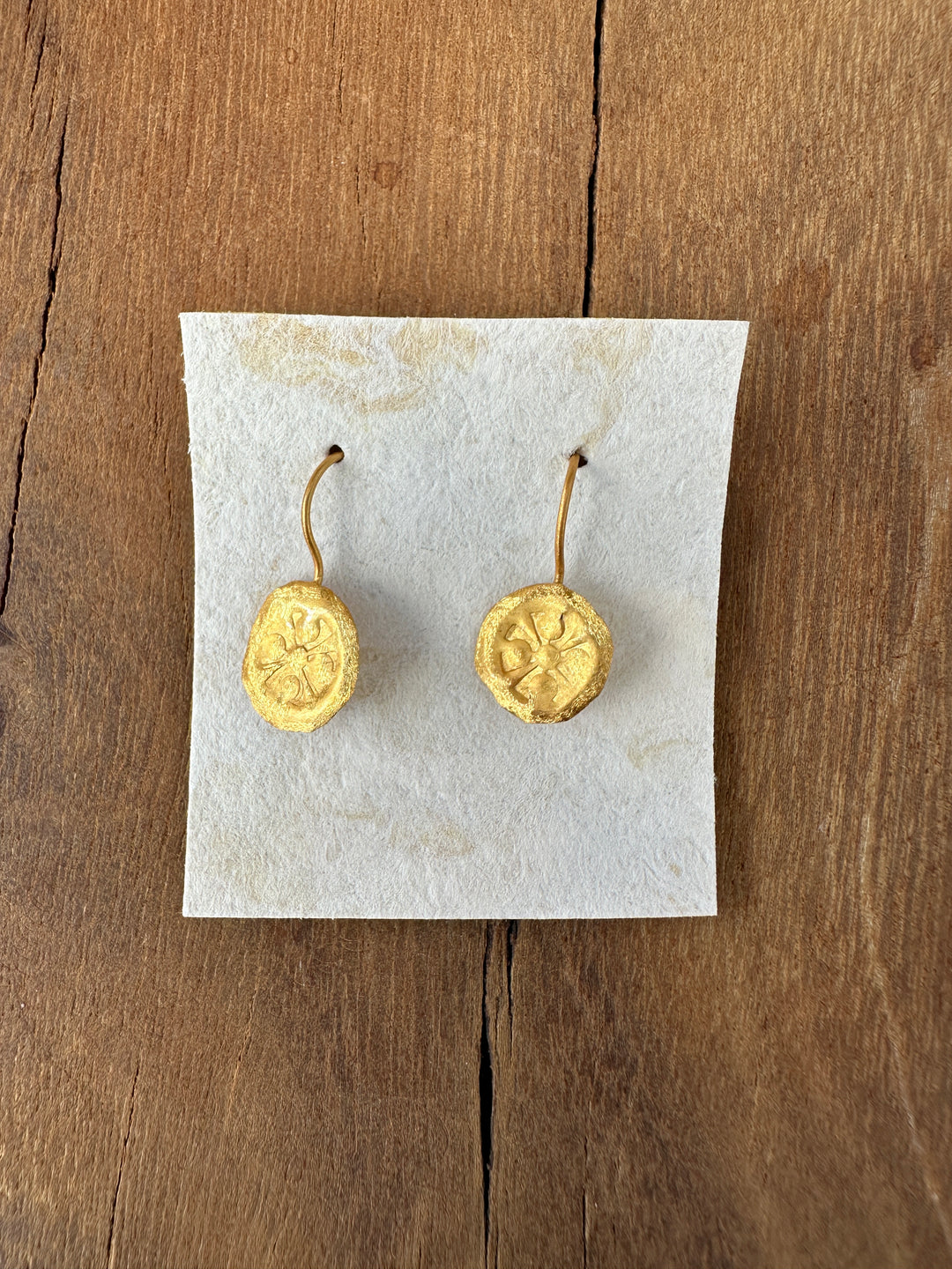 River Song Flower Coin Talisman Earrings