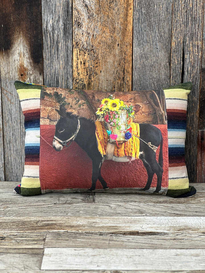 Totem Salvaged Black Donkey w/ Flower Baskets P-2DH-VS