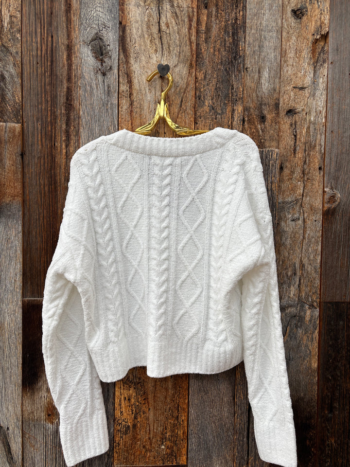 Z Supply Elsa Cable Cardigan Vanilla Ice