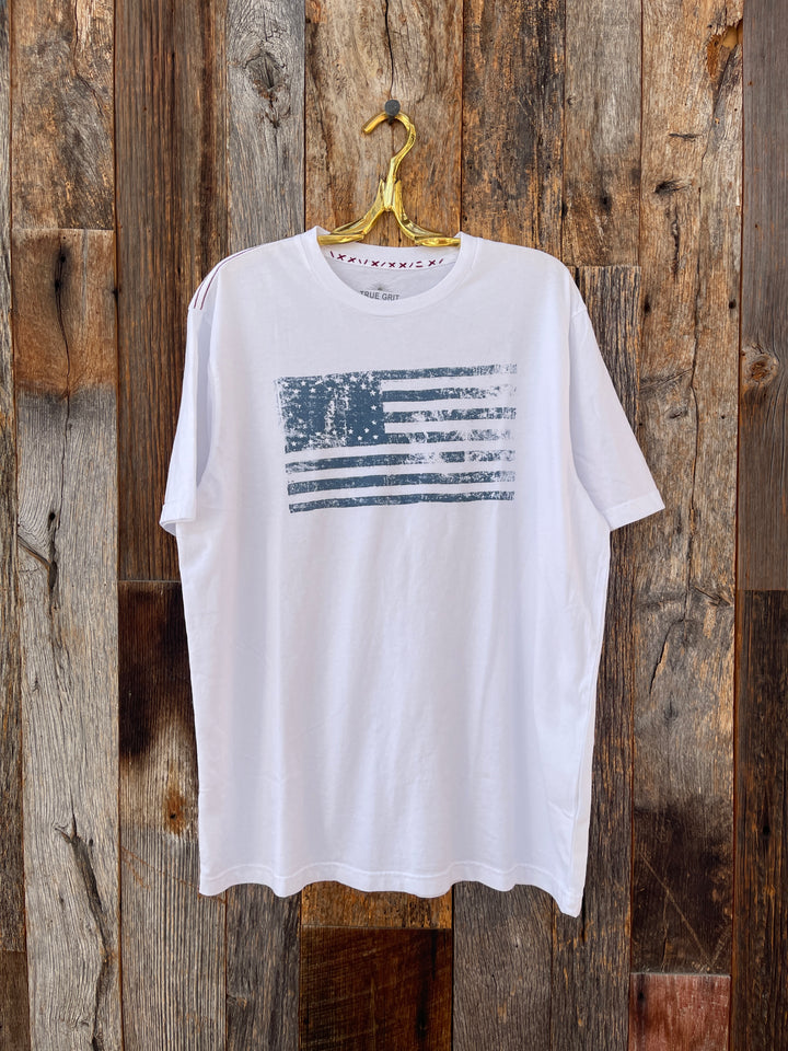 True Grit Vintage Screen S/S Crew White