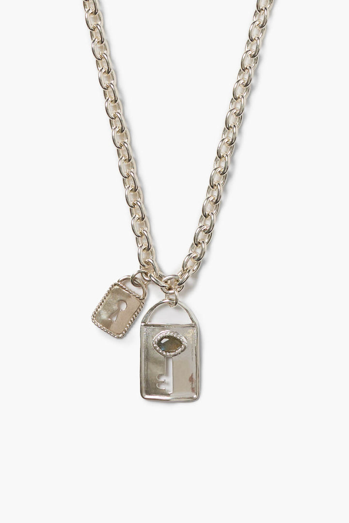 Chan Luu Double Lock Charm Necklace Silver NSZ-15435 SP