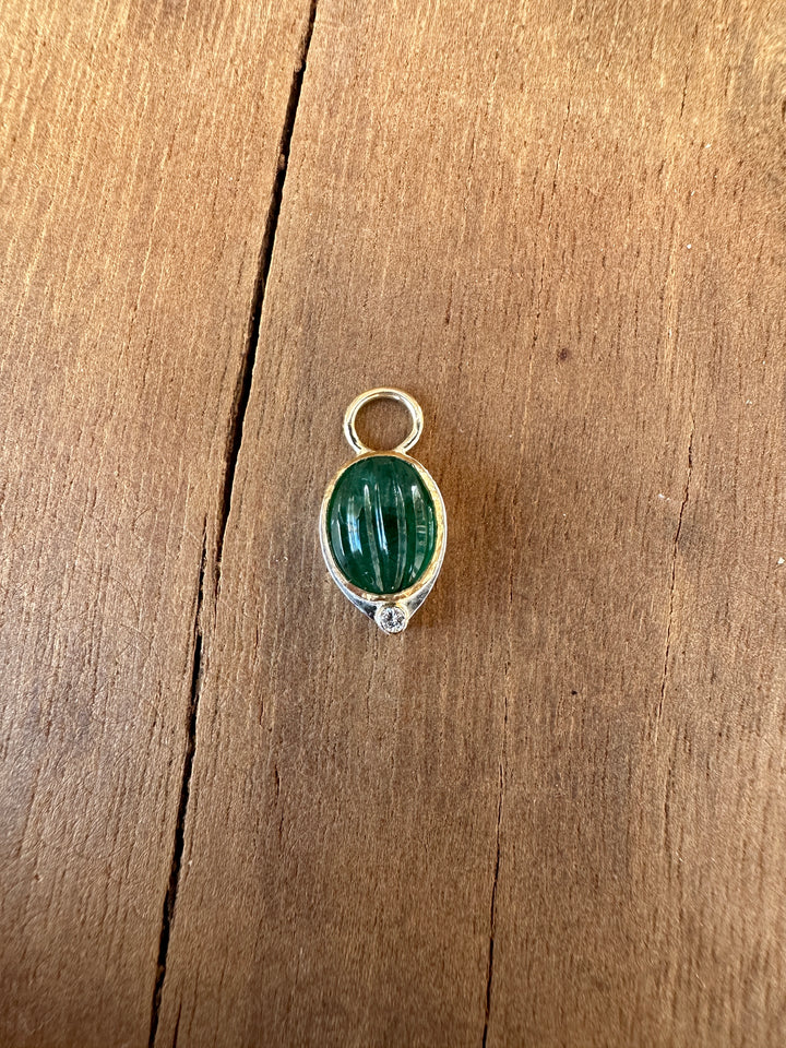 Robin M Designs Emerald Charm 14K/SS/1.75m Diamond