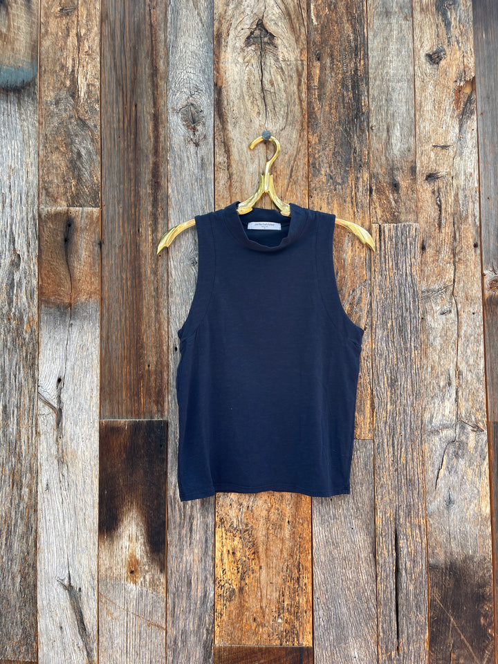 Perfect White Tee Phoebe Slub Jersey Tank Navy