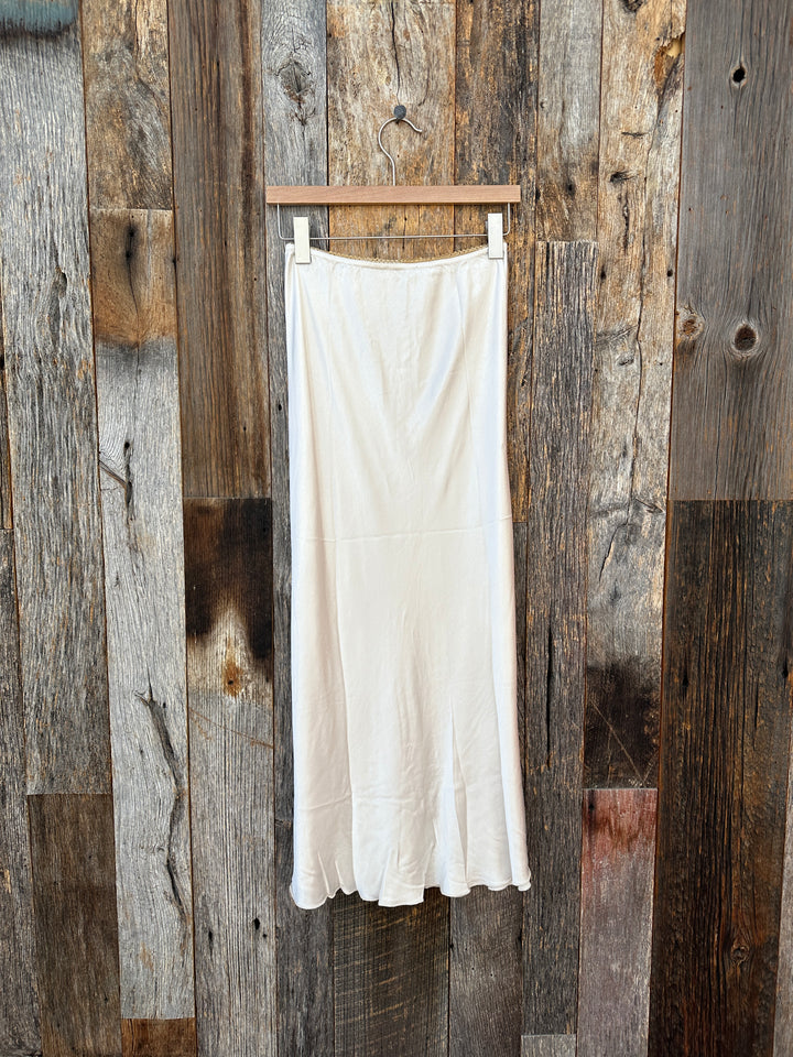 Milio Milano Silky Viscose Rayon Slip Skirt Beige