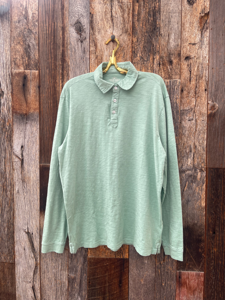 True Grit Heritage Slub W/ L/S Polo Surf