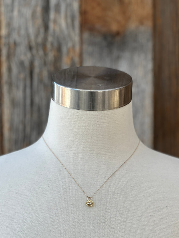 Robin M 14K Diamond Cluster Charm 16" GF Chain