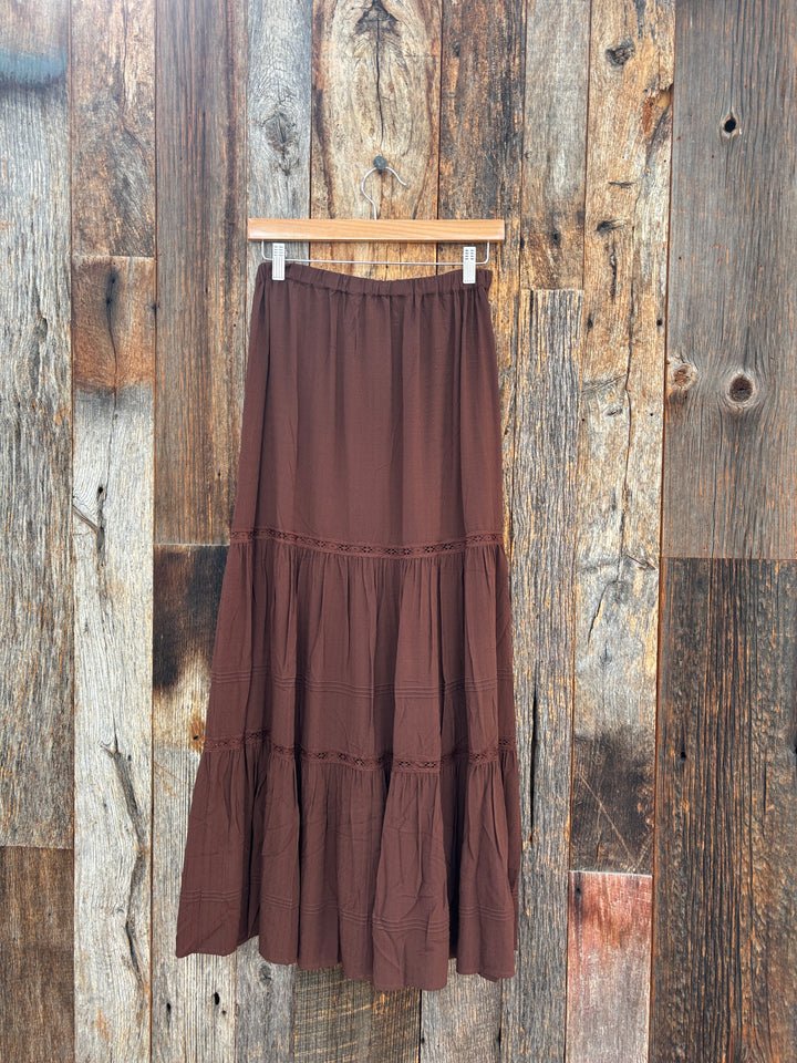 Saltwater Luxe Jaycee Midi Skirt Chocolate