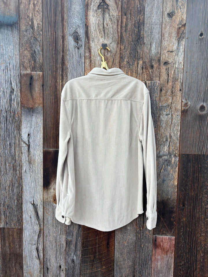 True Grit Best Stretch Cord L/S 2 Pocket Shirt Winter White