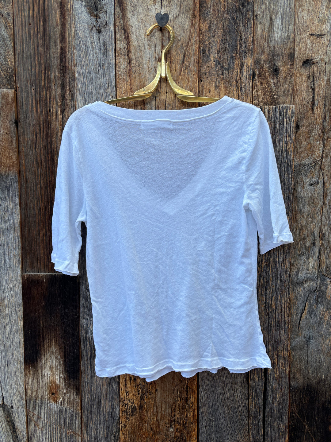 Project Social T Jude V-Neck Elbow Sleeve Tee White