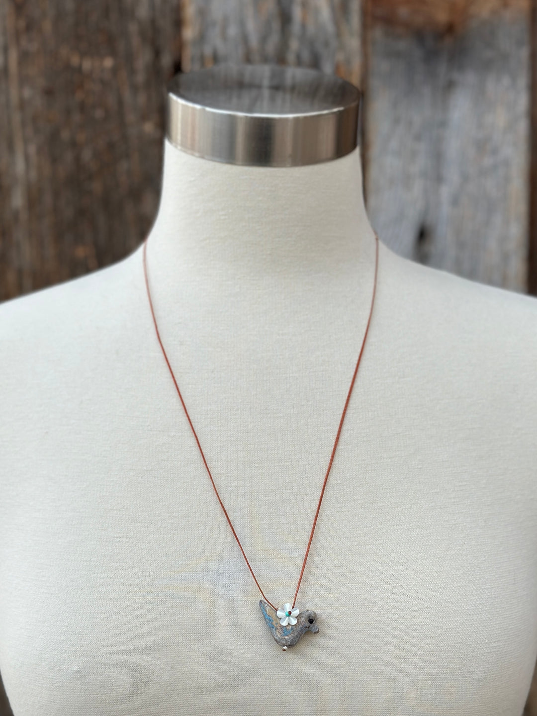 River Song Carved Bluebird of Happiness Necklace