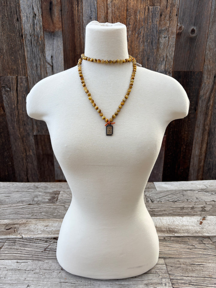 Radiant Malas Blond Tiger's Eye/Pendant Mala