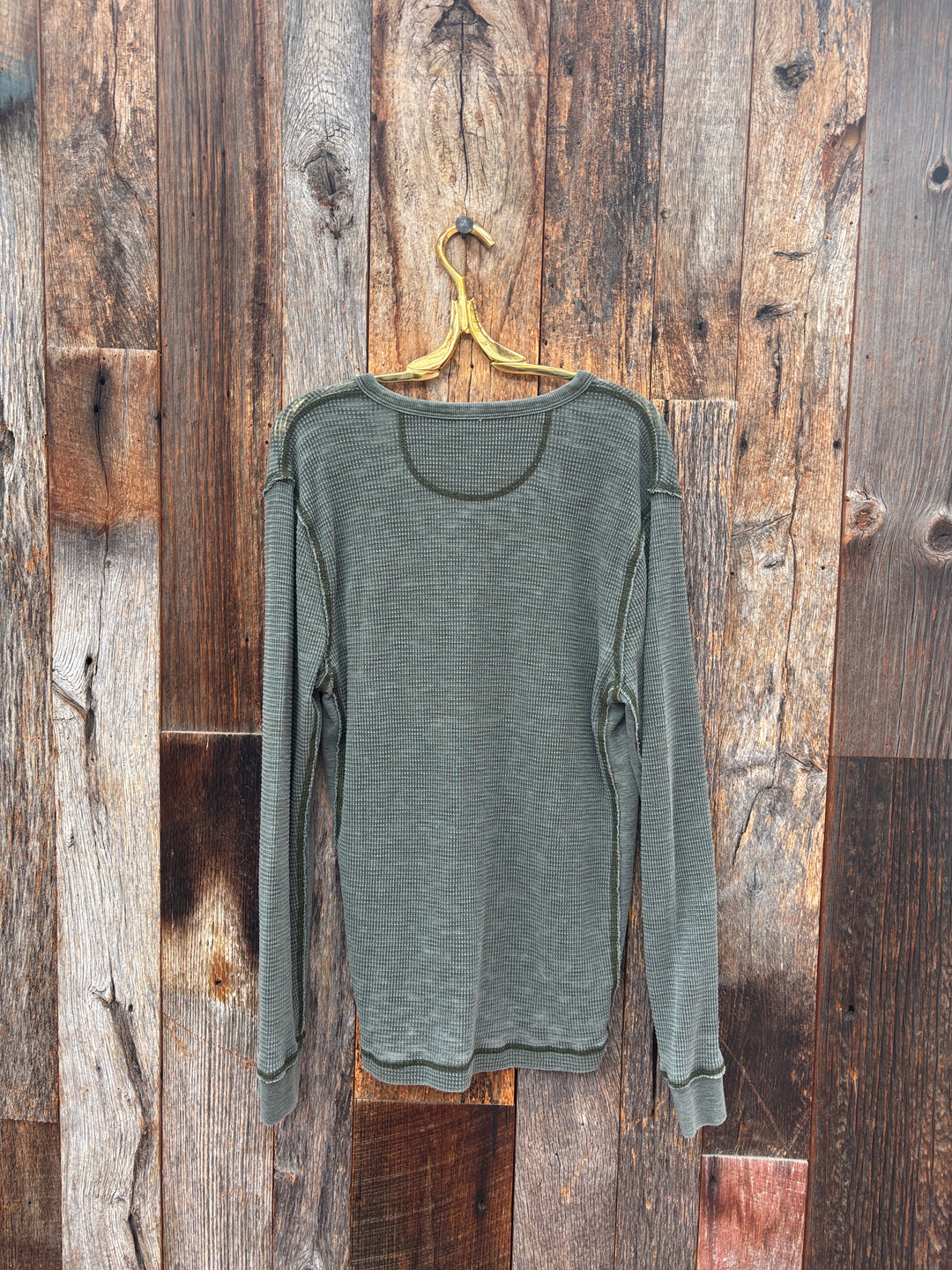 True Grit Waffle Thermal Henley Cargo