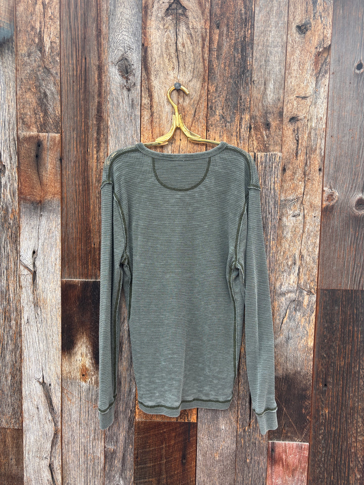 True Grit Waffle Thermal Henley Cargo