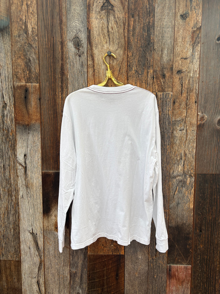 True Grit American Flag L/S Tee White