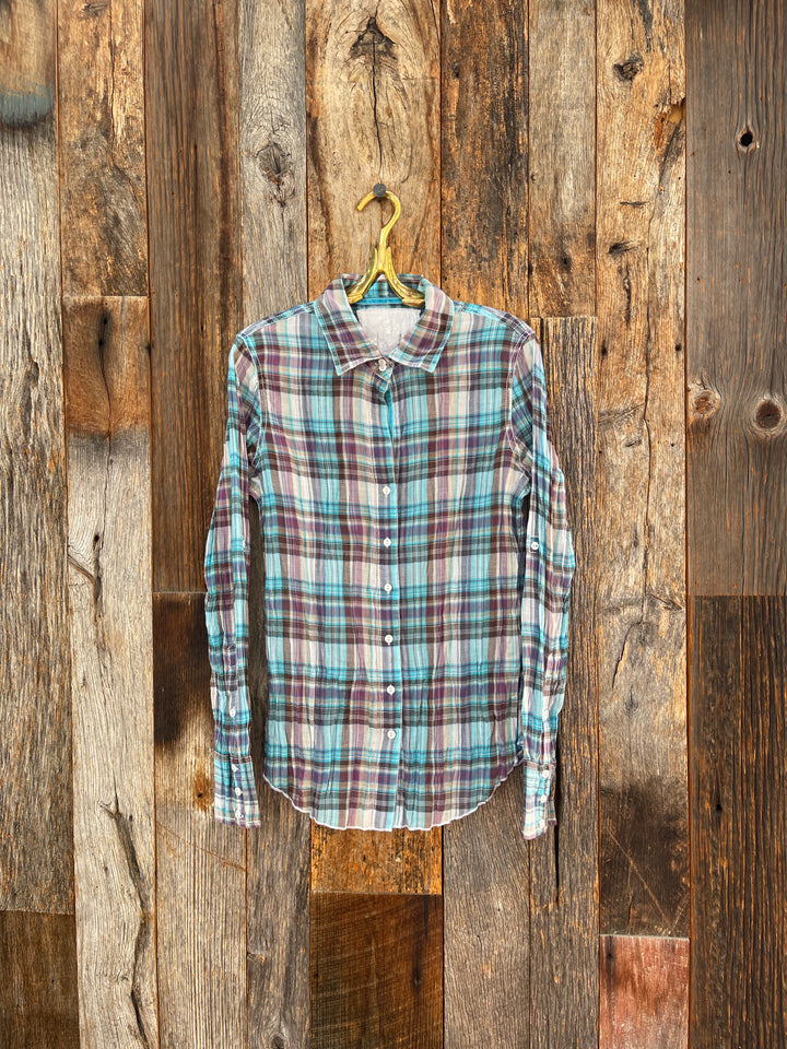 Cino Azur Plaid Button Up 10306