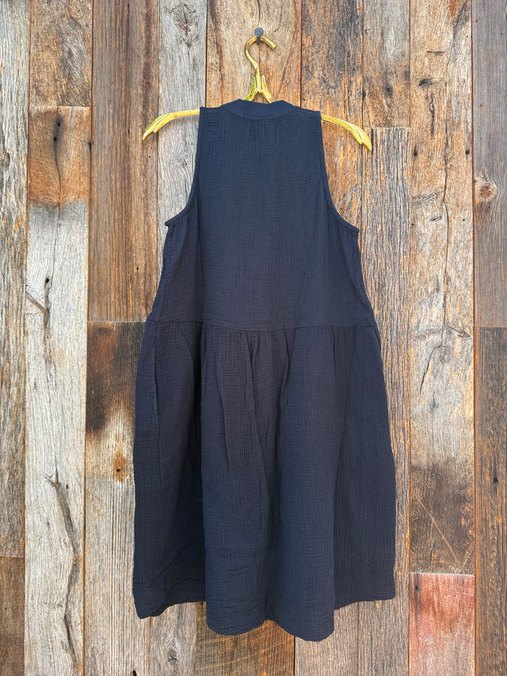 Stateside Gauze Sleeveless Swing Dress Navy