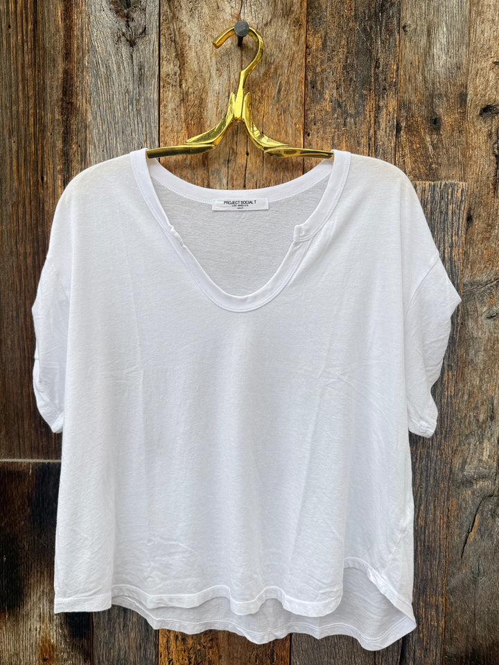 Project Social T Sylas Notch Neck S/S Tee White