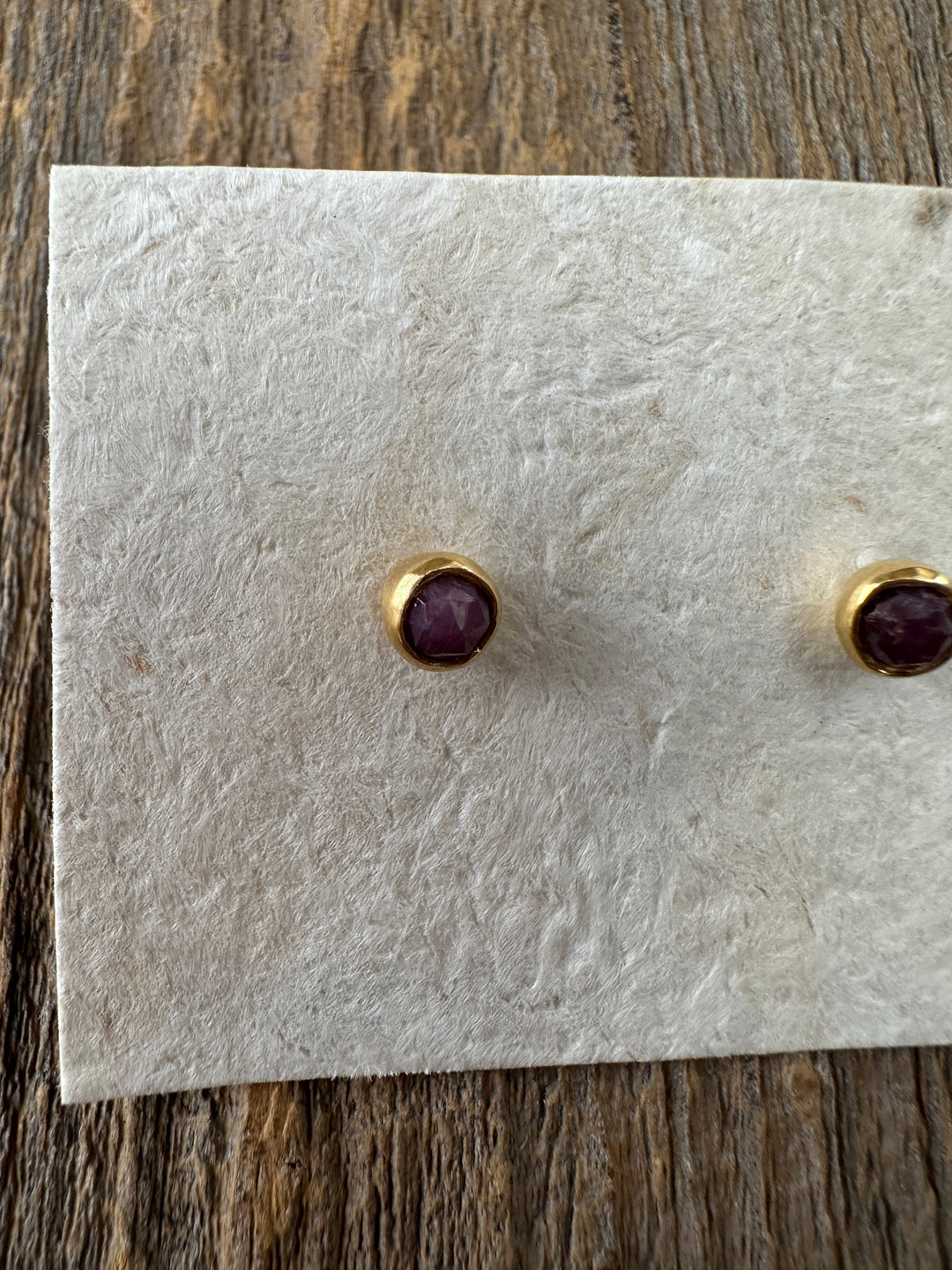 River Song Faceted Gem Indian Ruby Earrings