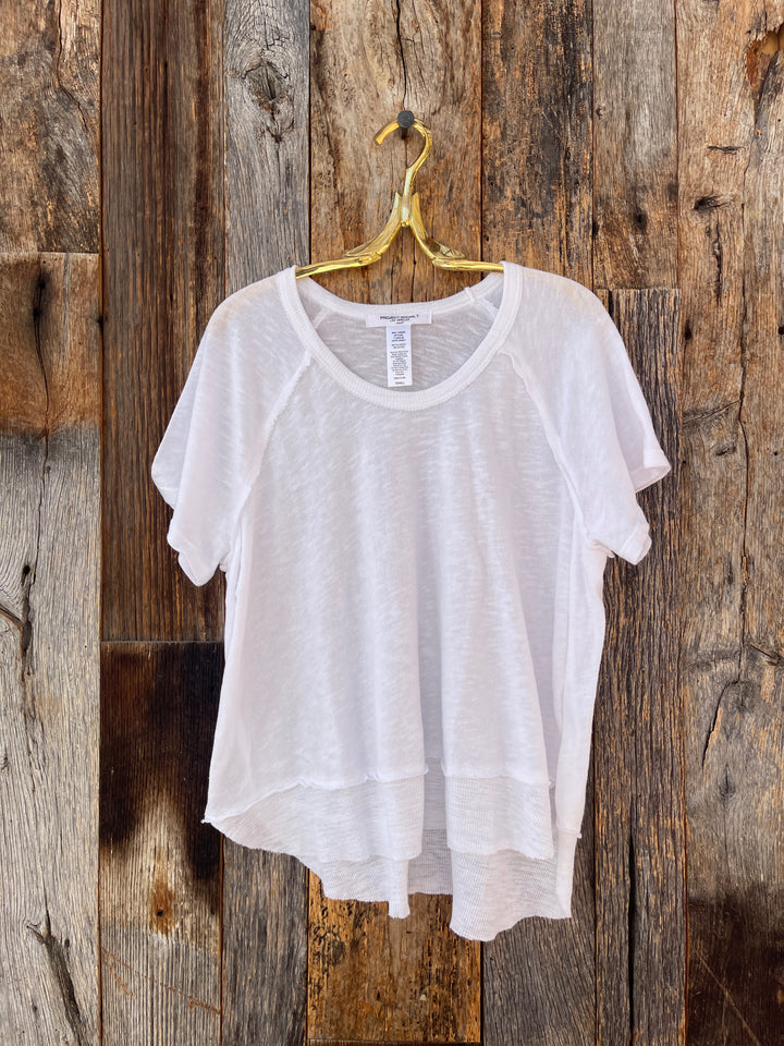 Project Social T Lina Textured Scoop Neck Tee White