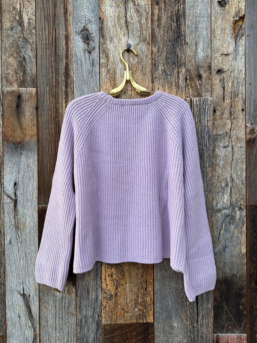 ...And for Good Montauk Shaker Cashmere Sweater Lilac