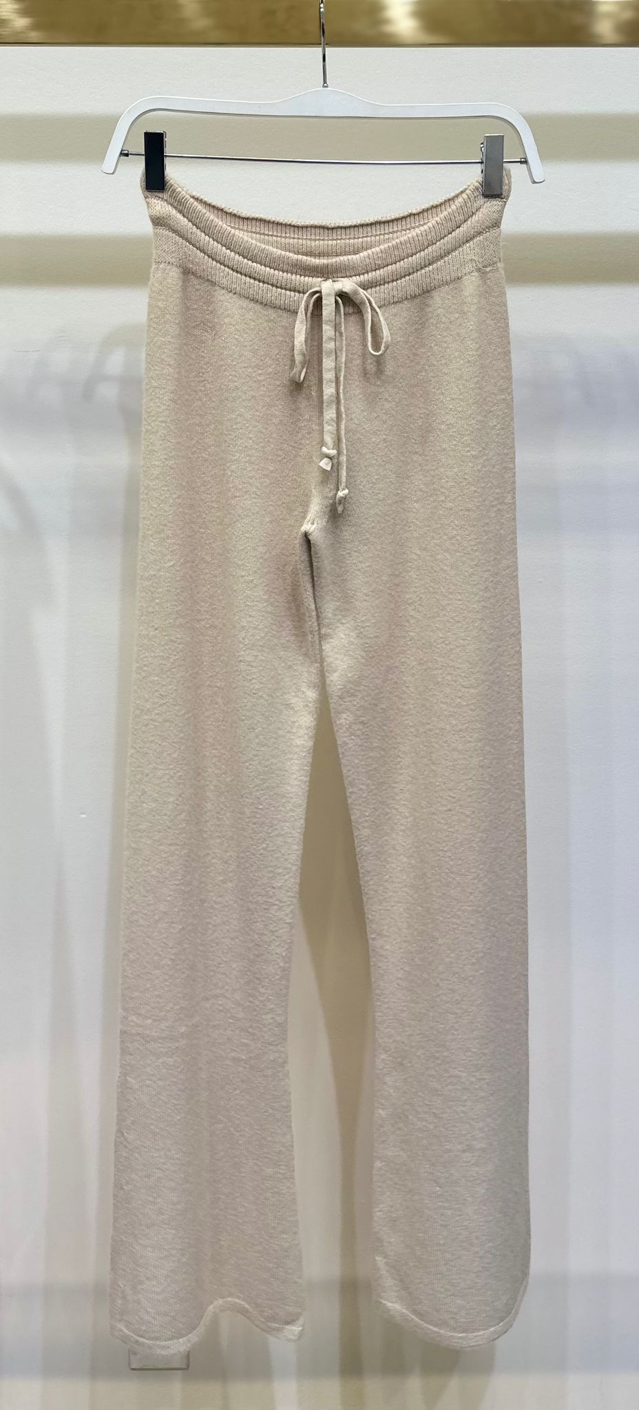 Milio Milano Italian Flare Leg Knit Pants Sand