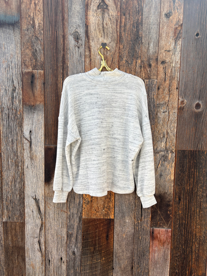 Project Social T Another Day Seamed Mock Neck Pullover White