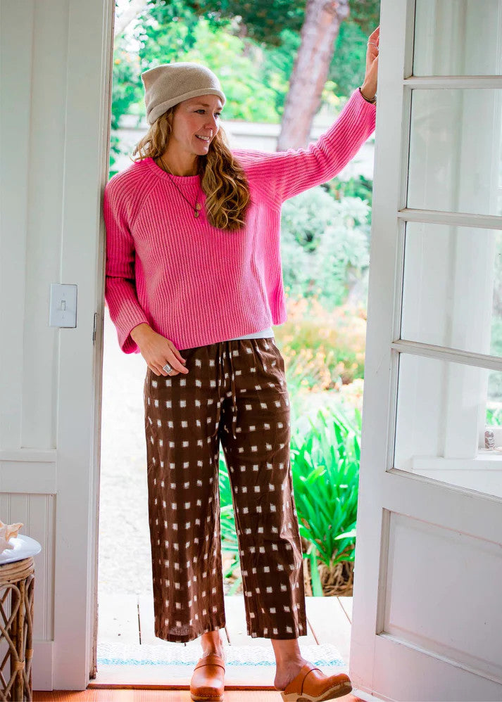 ...And for Good Montauk Shaker Cashmere Sweater Fuchsia