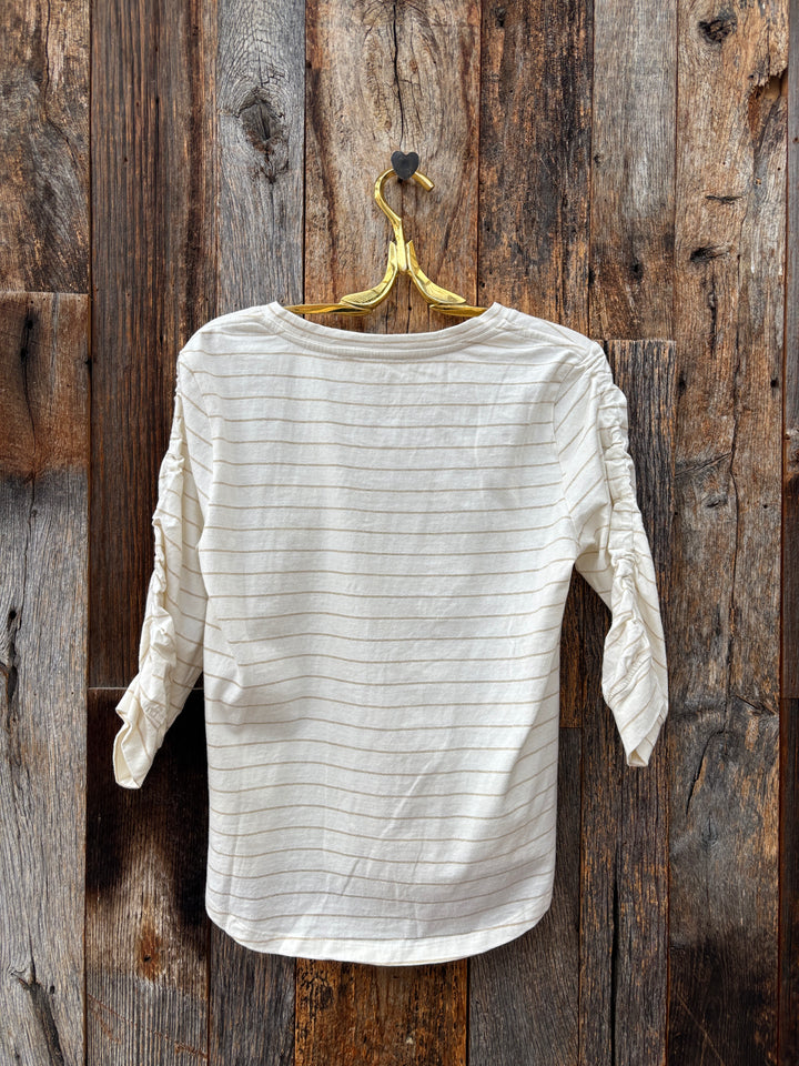 Dylan Julia Stripe Knit White/Gold