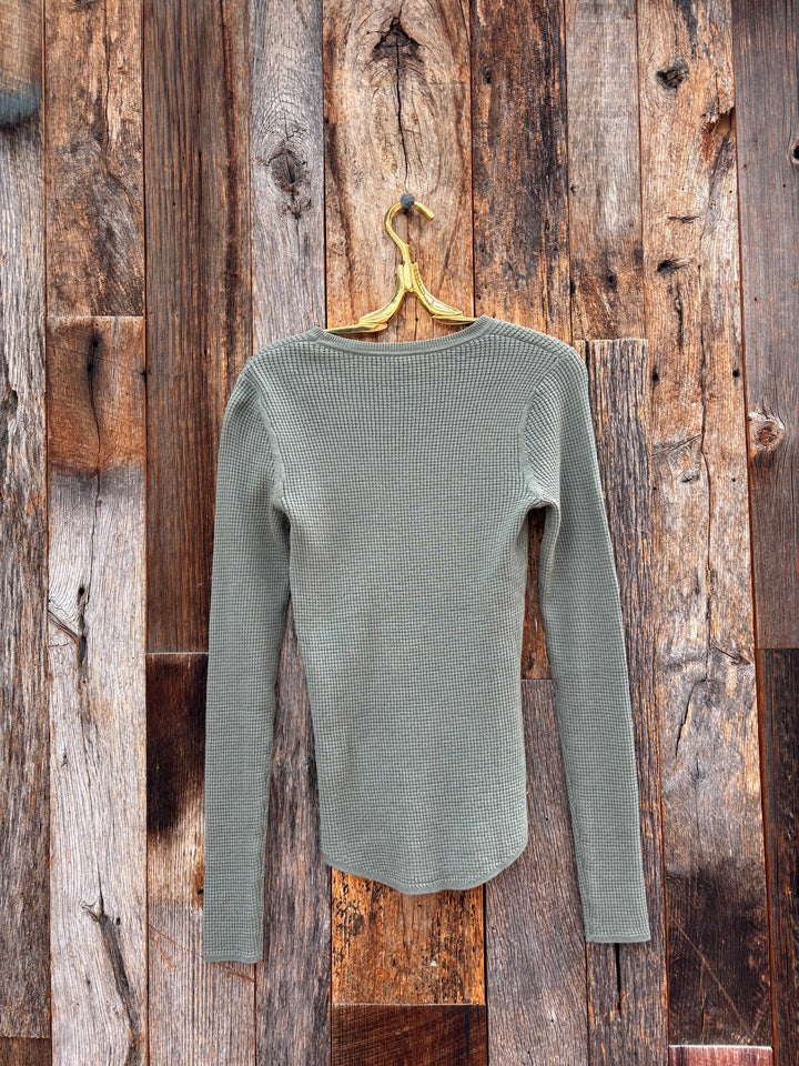 Margaret O'Leary Shirtail Waffle Crew Sage