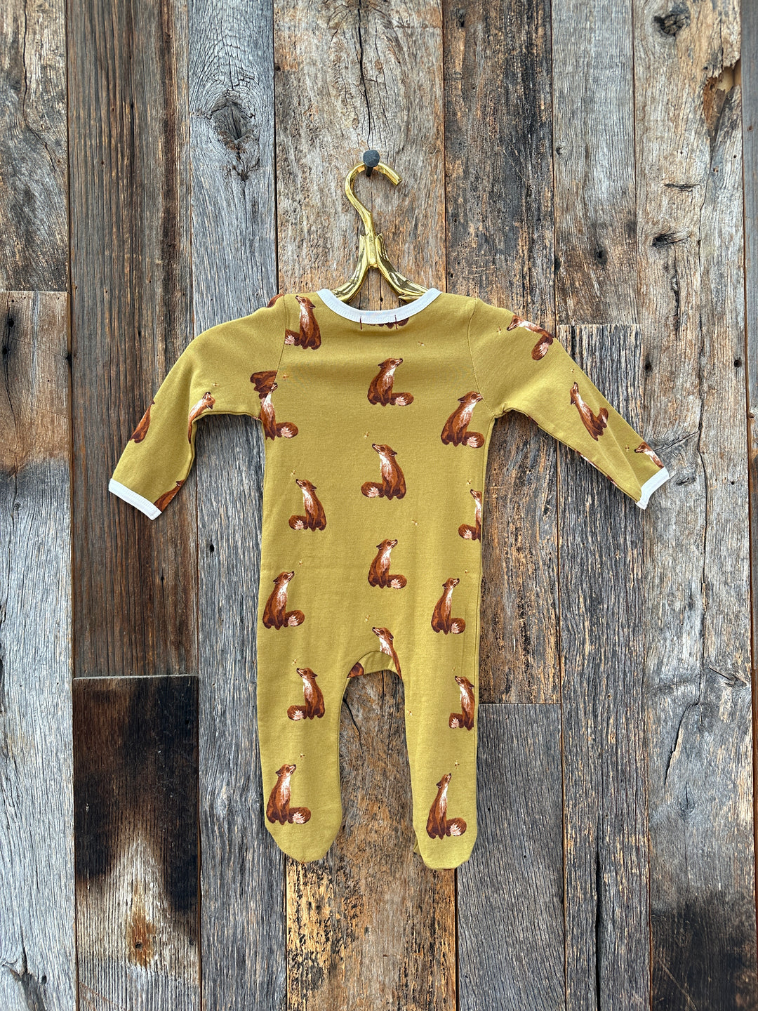 Milkbarn Organic Footed Romper Gold Fox