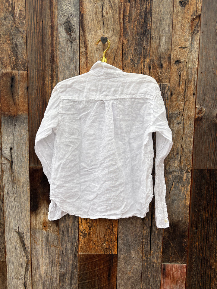 Llea Blue Hadley Linen PKT Shirt White