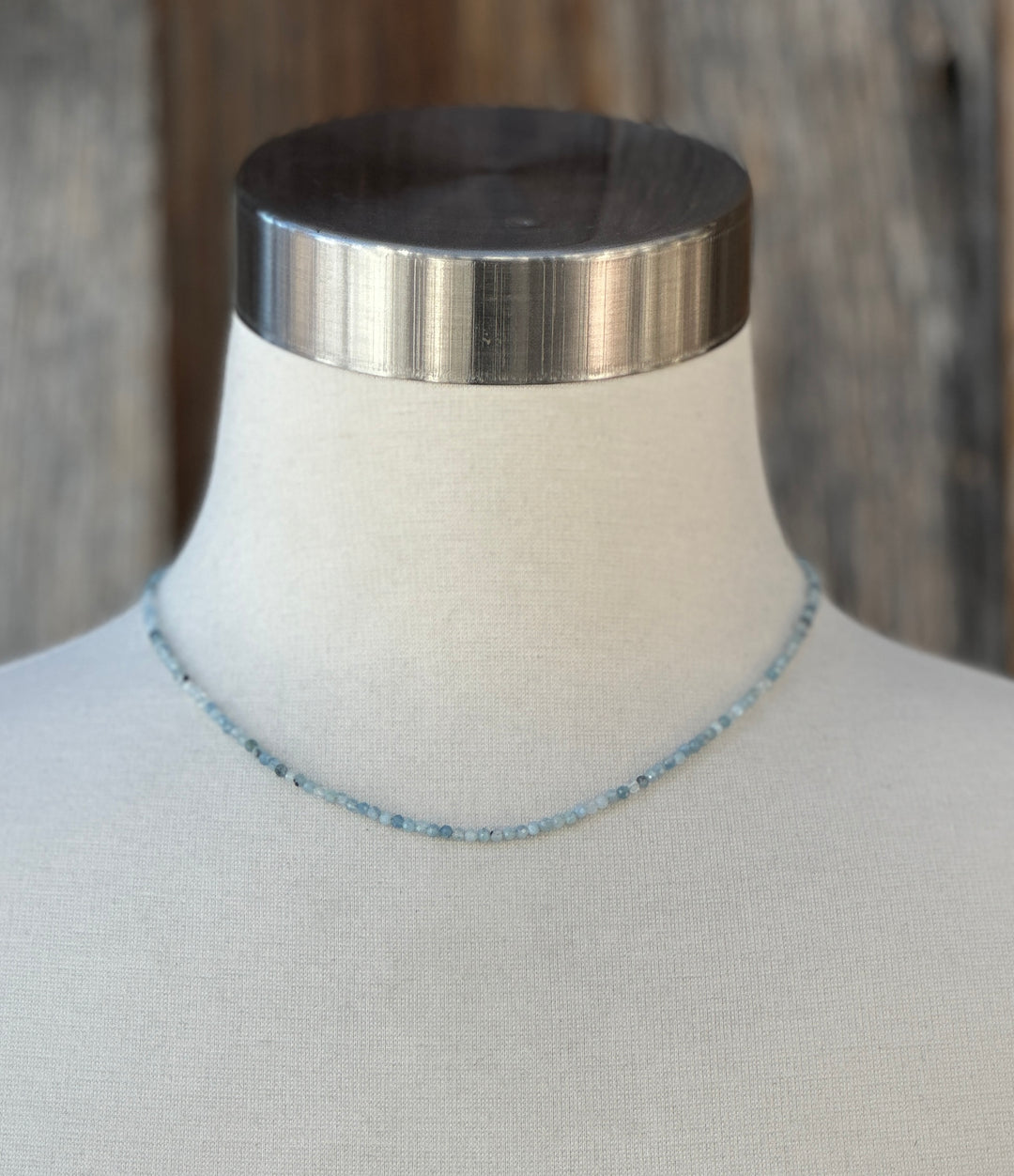 Radiant Malas Tiny Intention Necklace Aquamarine 16"