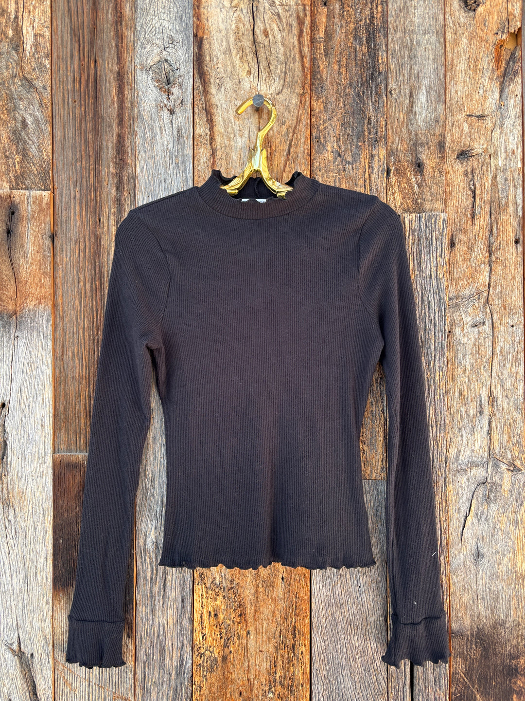 Project Social T Sloane Merrow Edge Cozy Mock Neck Black