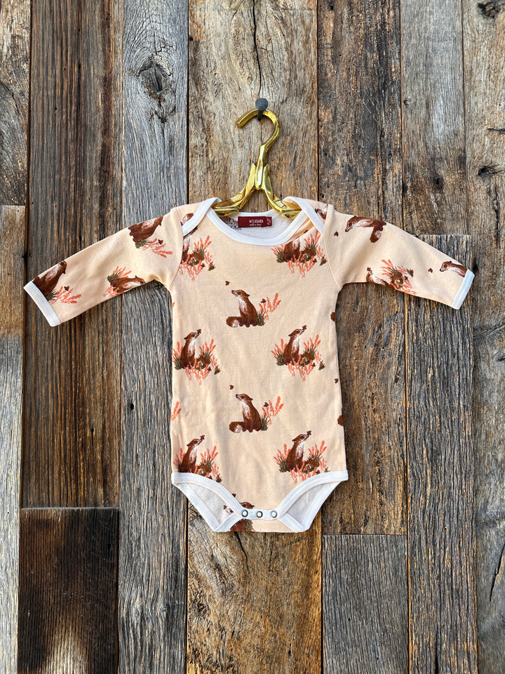 Milkbarn Organic L/S One Piece Floral Fox