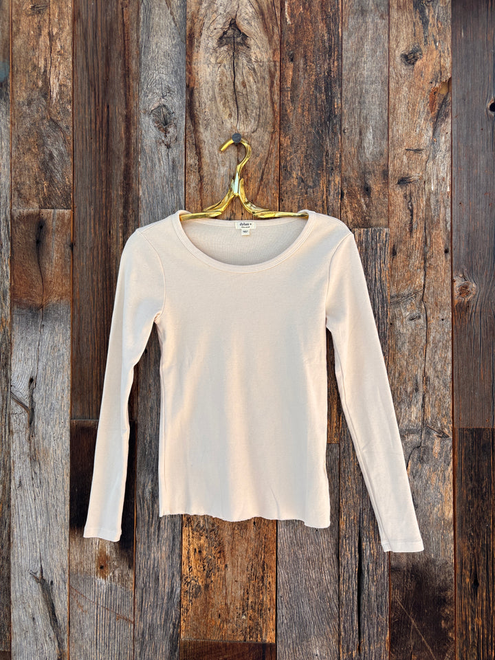 Dylan Cate Jude Rib LS Crewneck Almond