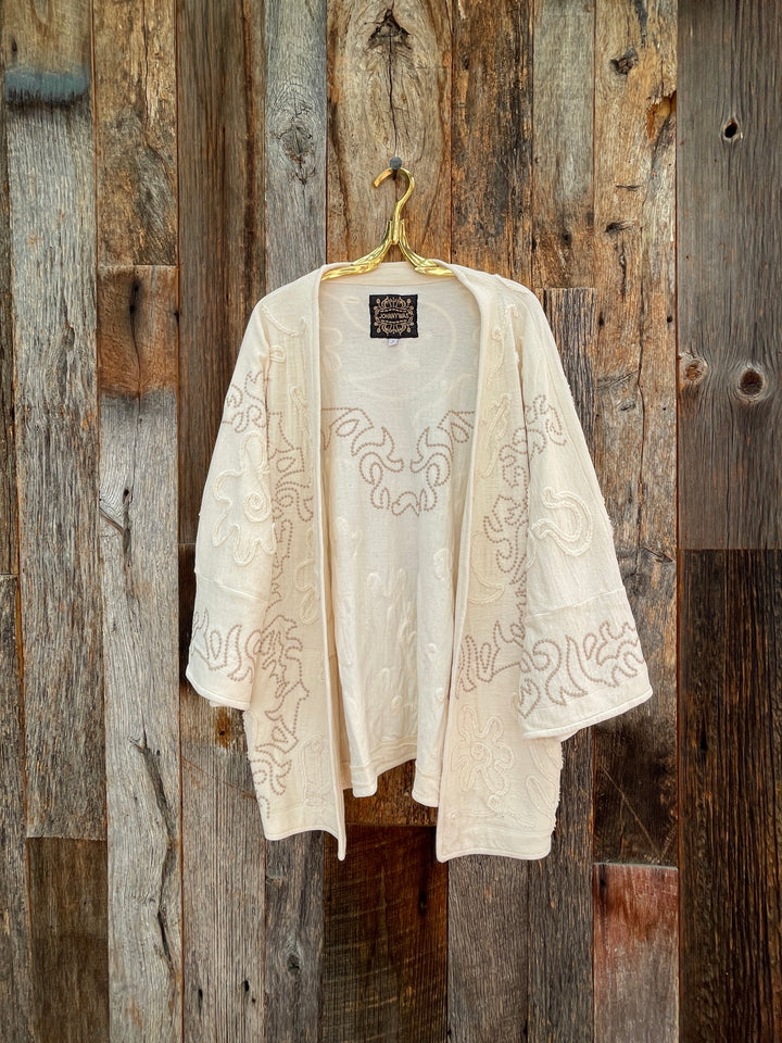 Johnny Was Biya Short Kimono Mojavi - Ecru