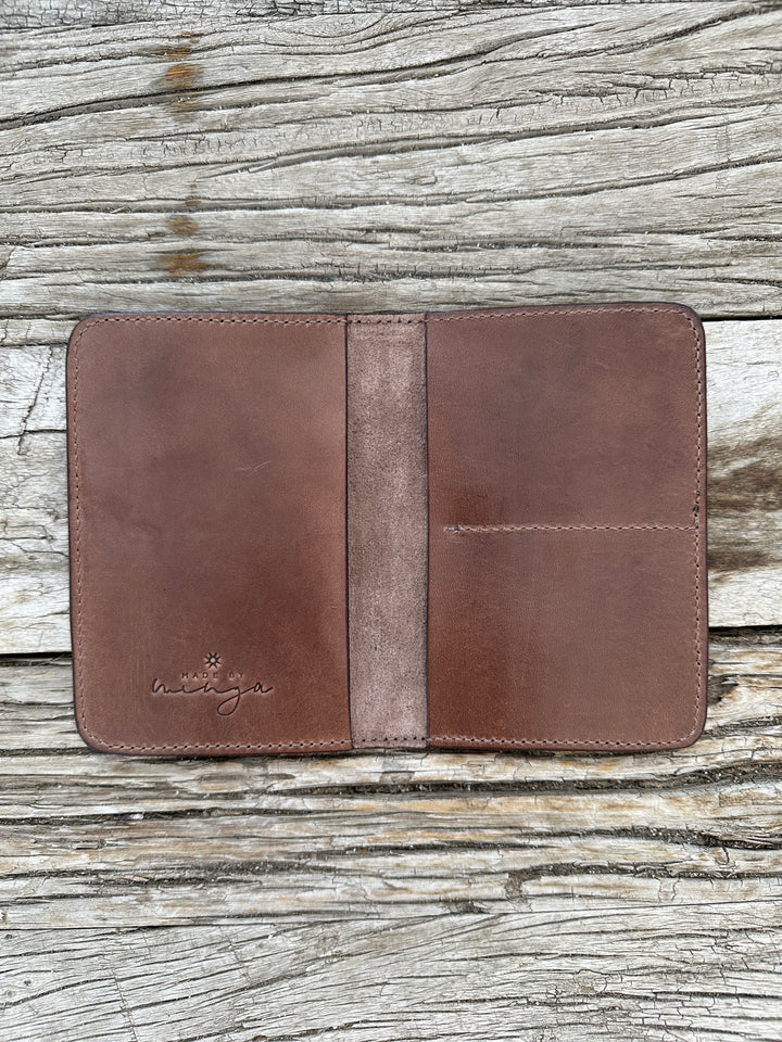 Minga Leather Passport Holder Chocolate