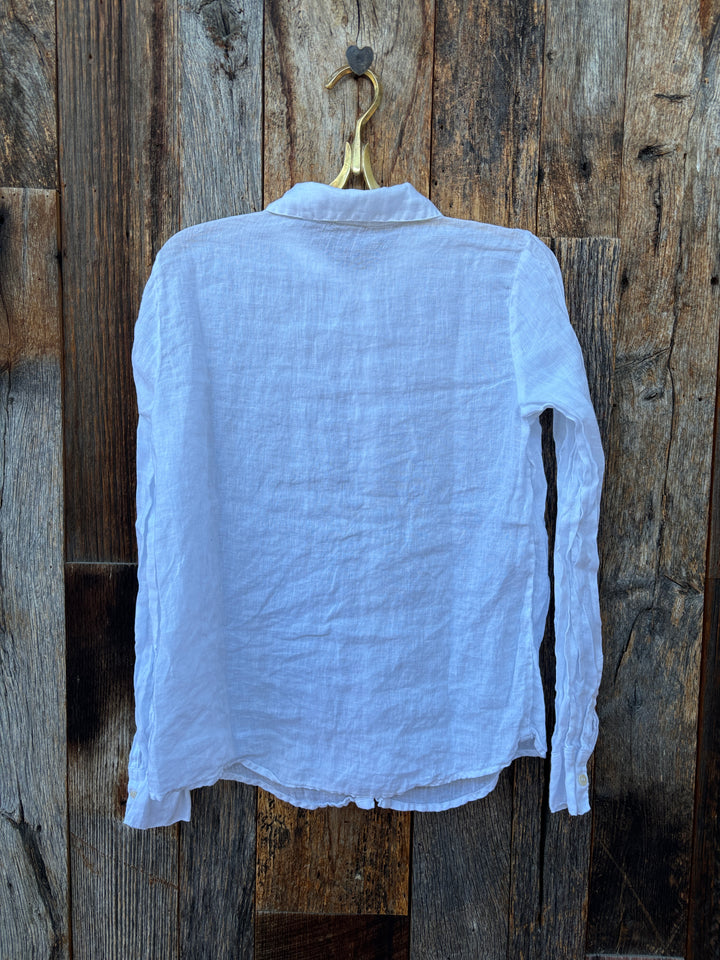 Llea Blue Dorie Shirt White Linen
