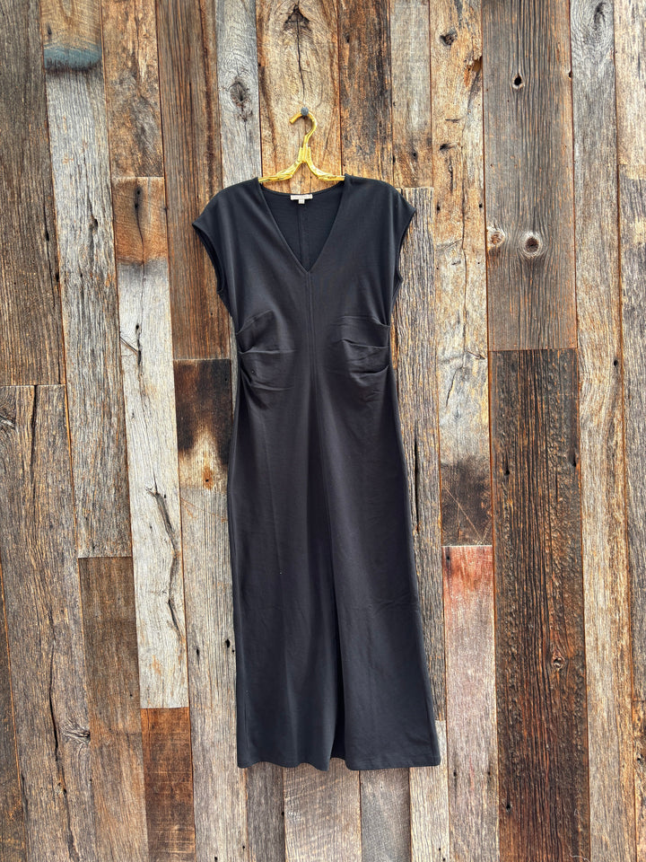 Lilla P Side Tuck Maxi Dress Black