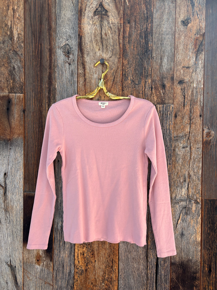 Dylan Cate Jude Rib LS Crewneck Blush