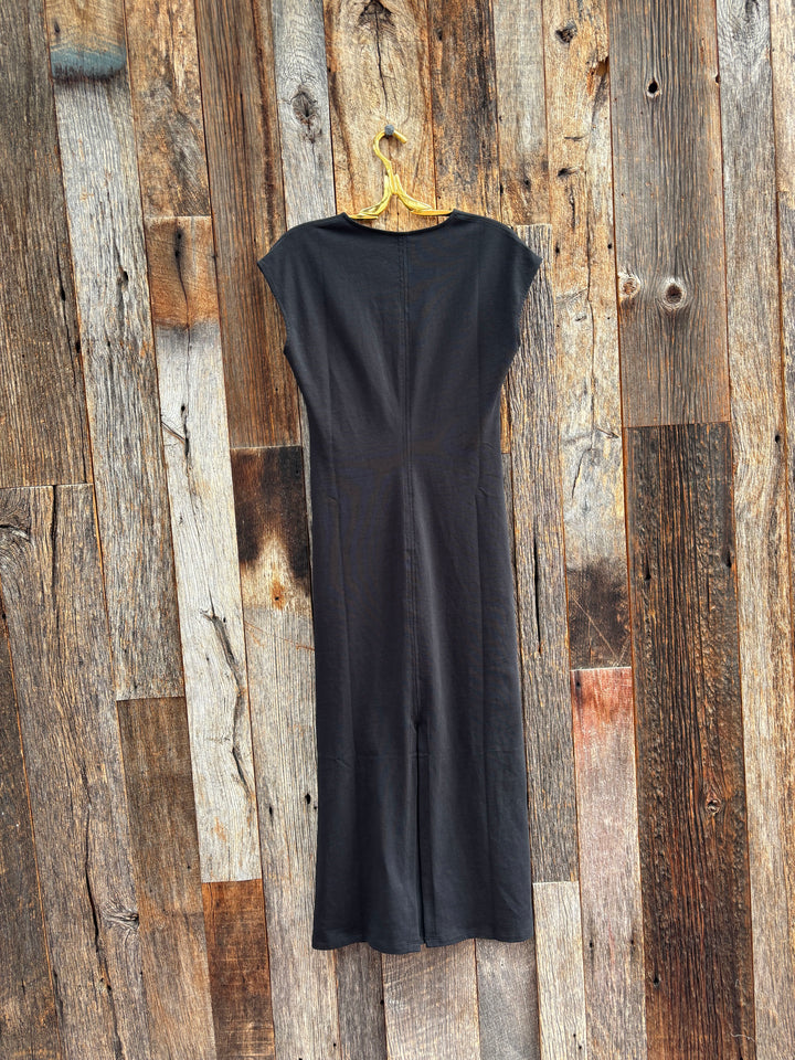 Lilla P Side Tuck Maxi Dress Black